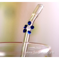 custom logo colored glass drinking straw